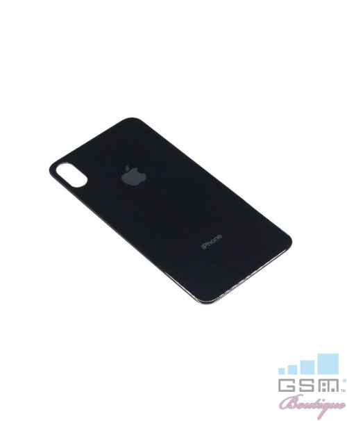Capac Baterie Apple iPhone X Negru, cu gaura pentru camera mica