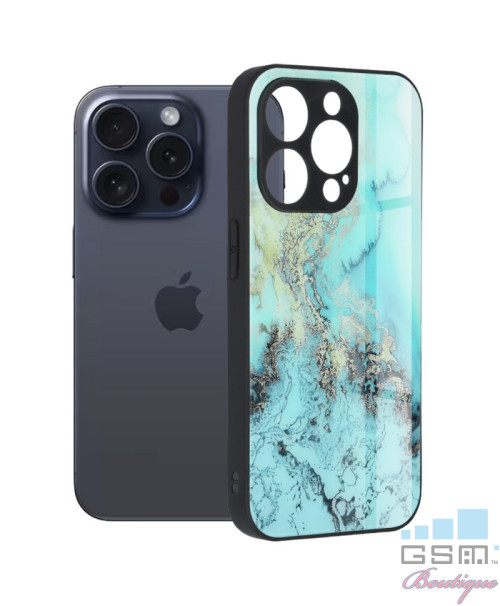 Husa Glaze Series Apple iPhone 15 Pro Max Blue Ocean