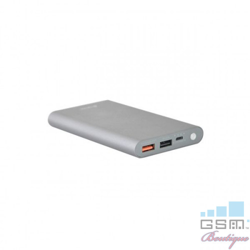 Acumulator extern Dual USB Devia King Kong Power Bank Deep Grey 8000 mAh incarcare rapida QC3.0
