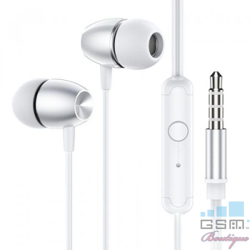 Borofone Casti In-Ear BM57 Platinum cu microfon, Jack 3.5mm, Argintiu