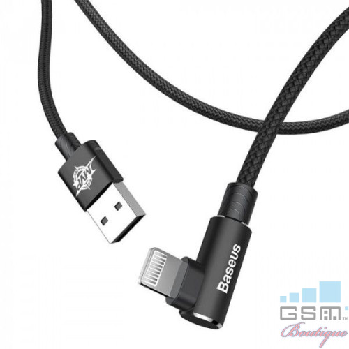 Cablu Baseus MVP Elbow USB la Lightning, 2m, Negru