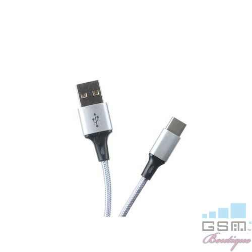 Cablu Date Si Incarcare USB Type C Samsung Galaxy S10+ Textil Gri