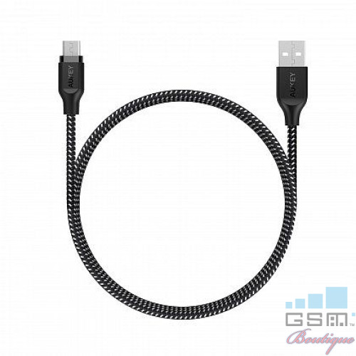 Cablu de date / incarcare USB 2,0 - Micro USB Aukey CB-AM1, lungime 1,2 m, negru