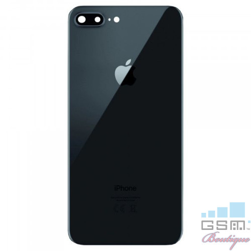 Capac Baterie Spate iPhone 8 Plus Cu Ornament Camera Negru