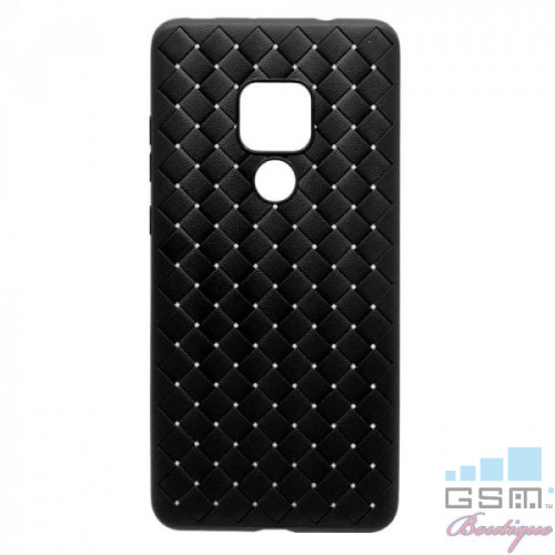 Devia Carcasa Woven Soft Huawei Mate 20 Black (flexibil cu design piele impletita cu gaurele disiparea caldurii)