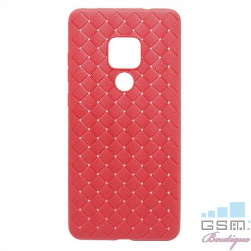 Devia Carcasa Woven Soft Huawei Mate 20 Red (flexibil cu design piele impletita cu gaurele disiparea caldurii)