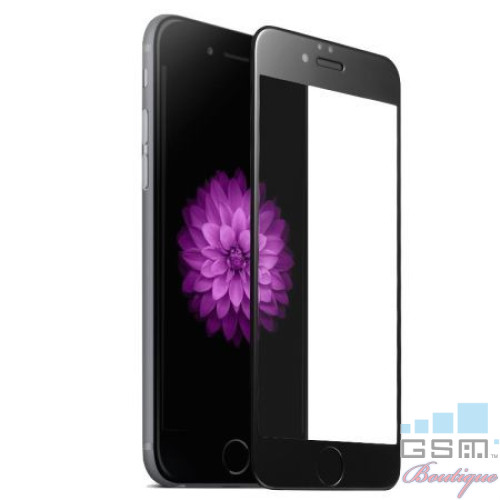 Geam Folie Sticla Protectie Display iPhone 8 / iPhone 7 Acoperire Completa Negru 6D