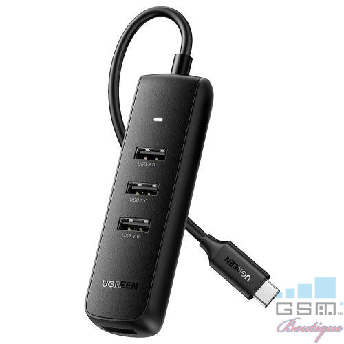 Hub USB 3,0 - USB Type C Negru