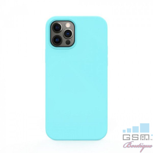 Husa iPhone 12 / 12 Pro Lemontti Liquid Silicon Tiffany Blue
