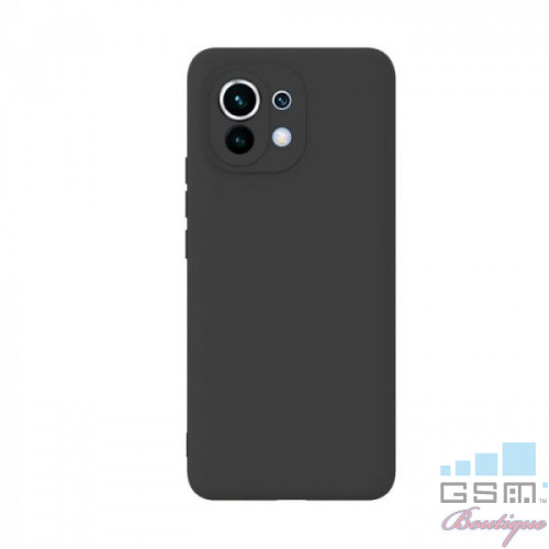 Lemontti Husa Silicon Soft Slim Xiaomi Mi 11 Black (material mat si fin, captusit cu microfibra)
