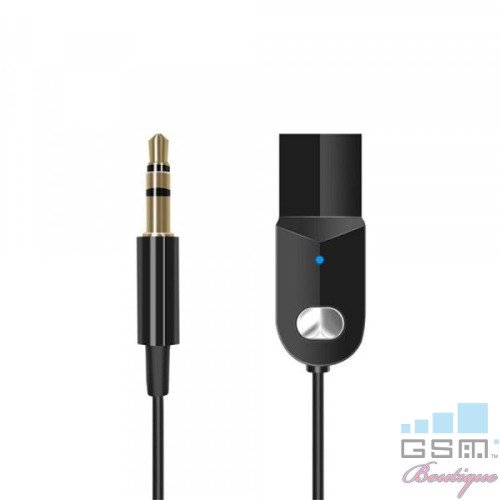 Receptor audio, transmitator auto wireless, USB, Jack 3.5mm, Negru