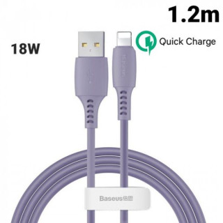Cablu de date Baseus Colourful, USB To Lightning (iPhone), 2,4A, 1,2 m, Mov
