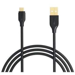 Cablu de date/incarcare microUSB - USB 2,0 Aukey CB-MD1, lungime 1 m, conector placat cu aur, negru