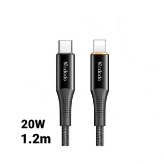 Cablu Type-C la Lightning Mcdodo PD Fast Charge Black, 20W, 1.2m, indicator led