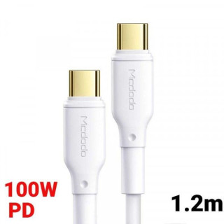 Cablu Type-C la Type-C Mcdodo White Series White (5A, 1.2m, 100W, PD)