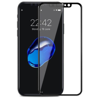 Geam Folie Sticla Protectie Display iPhone X / XS / 11 Pro Acoperire Completa Negru 6D