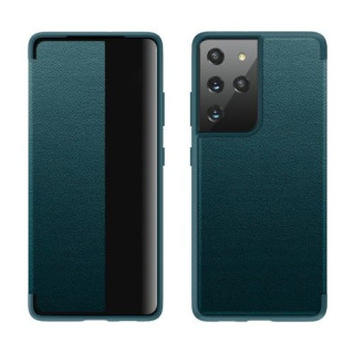 Husa Telefon Samsung Galaxy S21 Ultra Flip Piele Ecologica Verde