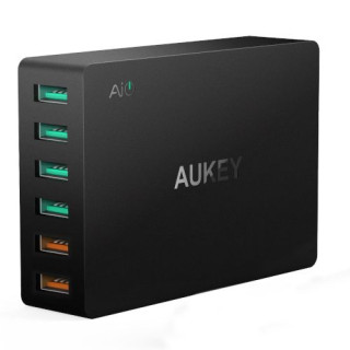 Incarcator rapid Aukey PA-T11, 6 sloturi USB 3,0, negru