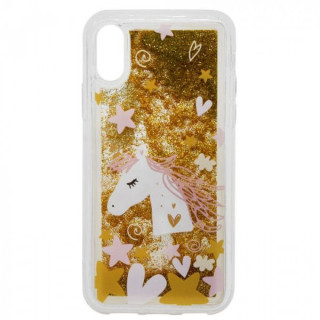 Lemontti Carcasa Liquid Sand iPhone XS / X Unicorn Glitter