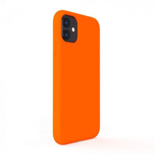 Lemontti Husa Liquid Silicon iPhone 11 Orange (protectie 360°, material fin, captusit cu microfibra)