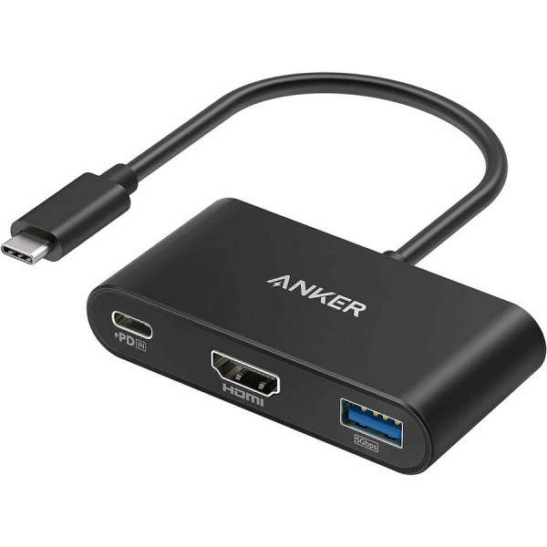 Adaptor Audio si Video USB-C - USB-C / HDMI / USB-A Anker PowerExpand, Negru A8339HA1