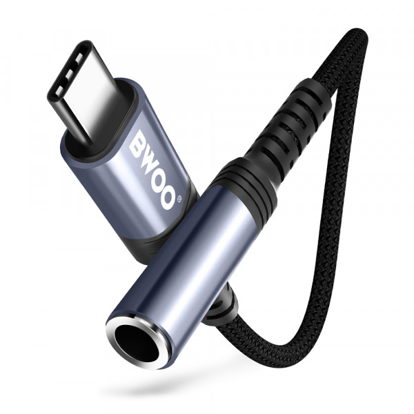 Adaptor Audio USB-C - 3.5mm BWOO BZ47, Negru