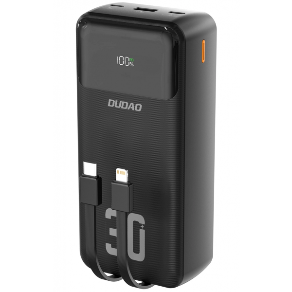Baterie Externa Dudao K15MAX, 30000mAh, 22.5W, QC + PD, 1 x USB-A - 2 x Lightning - 2 x USB-C, Neagra