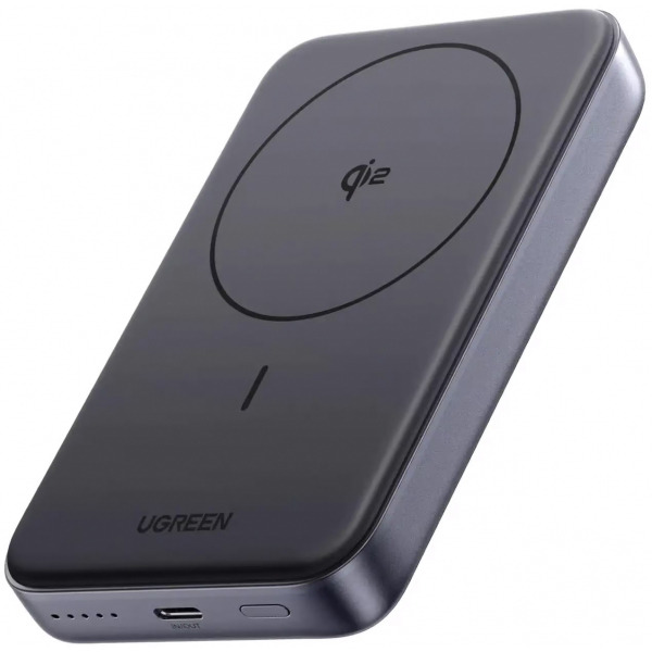 Baterie Externa UGREEN PB761, 10000mAh, 30W, PD + FQI, 1 x QI - 1 x USB-C, Gri