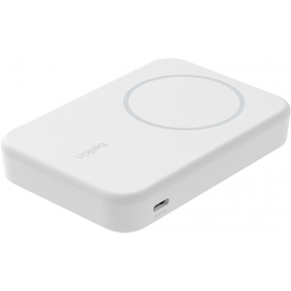 Baterie Externa Wireless Belkin BoostCharge Pro with Kickstand, 8000mAh, 15W, FQI, 1 x QI - 1 x USB-C, Alba BPD007btWH