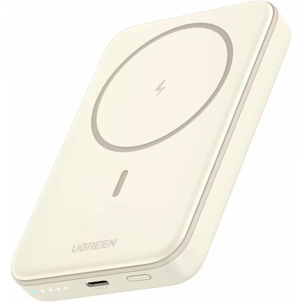 Baterie Externa Wireless UGREEN PB561, 10000mAh, 20W, PD + FQI, 1 x QI - 1 x USB-C, Bej