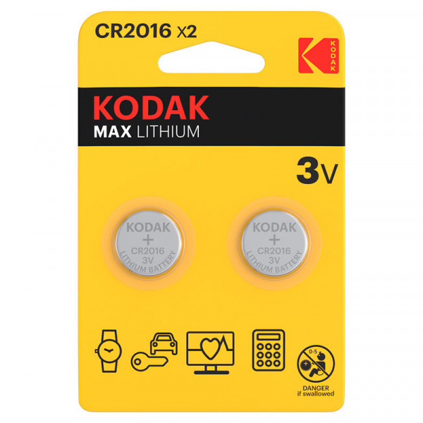 Baterie Kodak Max, CR2016, Set 2 bucati