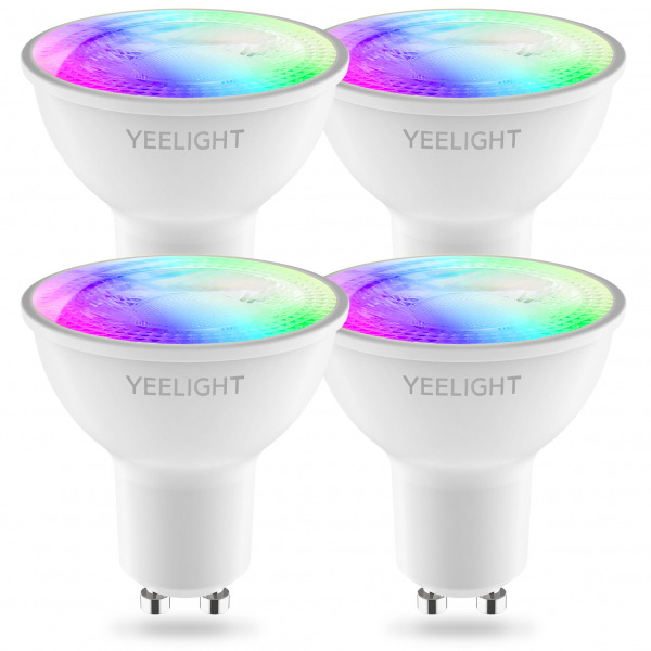 Bec LED Yeelight W1, Wi-Fi, GU10, 4.5W, 2700K - 6500K, 350lm, Set 4 bucati, Multicolor YLDP004-A