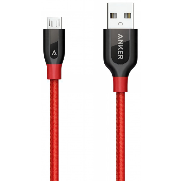 Cablu Date si Incarcare USB-A - microUSB Anker PowerLine+, 18W, 0.91m, Rosu A8142G91