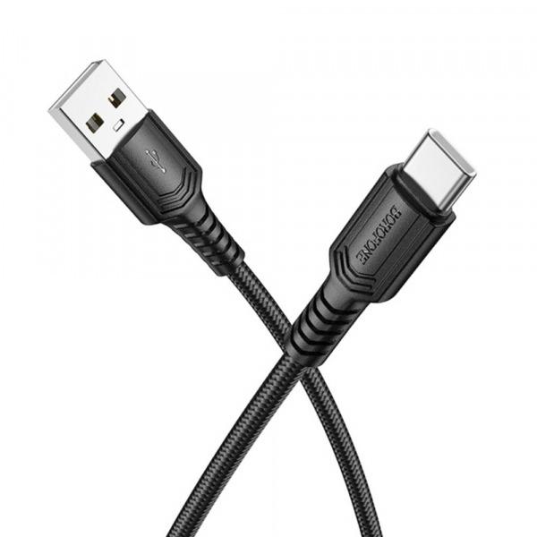 Cablu Date si Incarcare USB-A - USB-C Borofone BX116 Certain, 18W, 1m, Negru