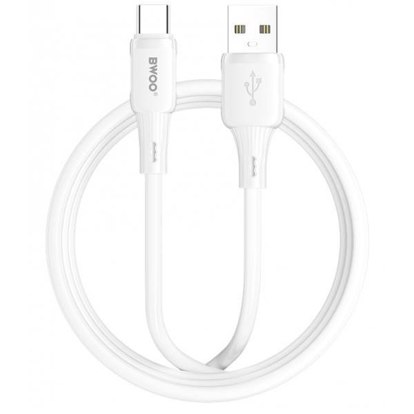 Cablu Date si Incarcare USB-A - USB-C BWOO X329C, 18W, 1m, Alb
