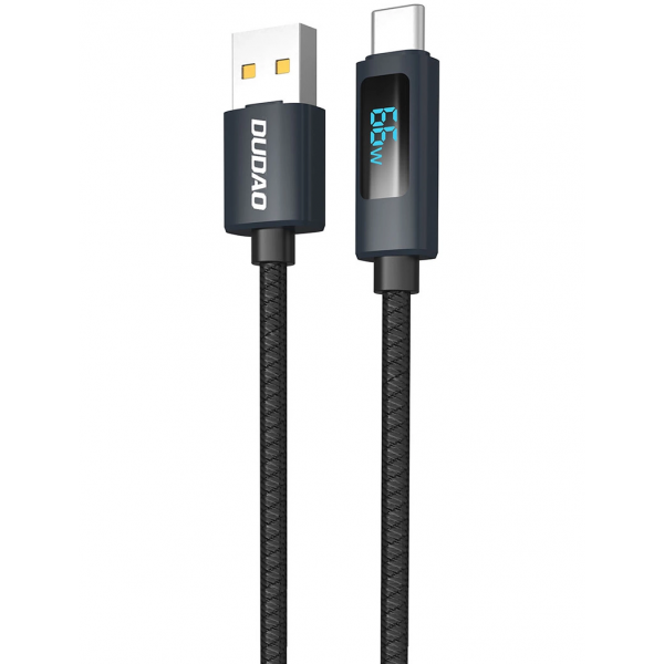 Cablu Date si Incarcare USB-A - USB-C Dudao L7T Display, 66W, 1m, Negru
