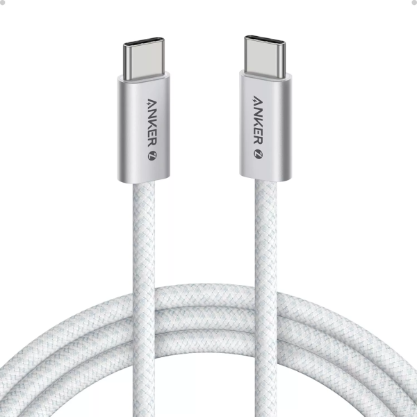 Cablu Date si Incarcare USB-C - USB-C Anker Zolo, 240W, 1.8m, Alb A8060H22