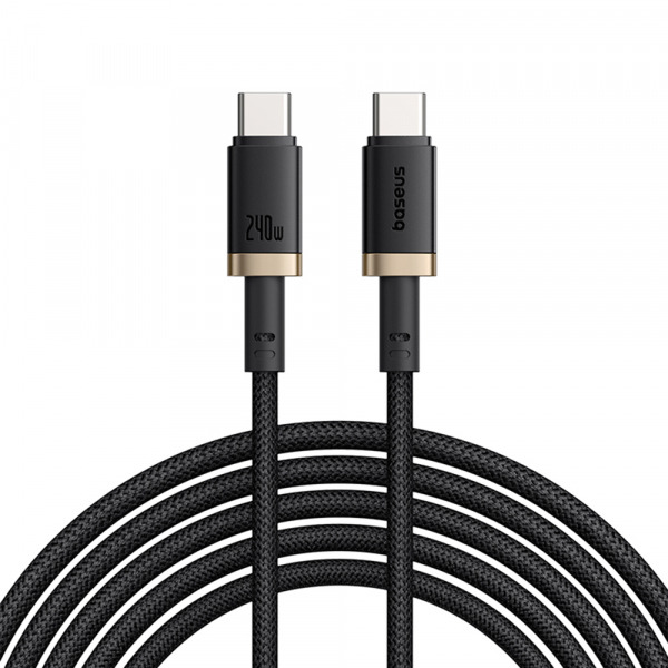 Cablu Date si Incarcare USB-C - USB-C Baseus Dura, 240W, 1m, Auriu Negru P10377803U03-00