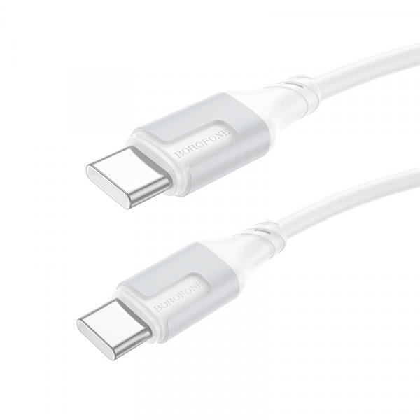 Cablu Date si Incarcare USB-C - USB-C Borofone BX101 Creator, 60W, 1m, Alb