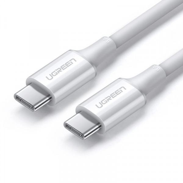 Cablu Date si Incarcare USB-C - USB-C UGREEN US300, 100W, 1m, Alb