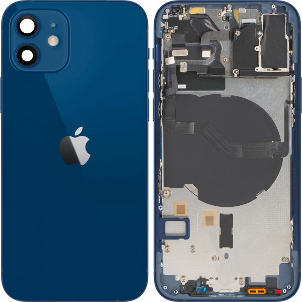 Capac Baterie Apple iPhone 12, Cu Carcasa Mijloc, Albastru, Swap Premium