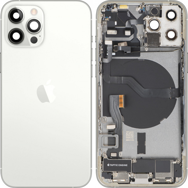 Capac Baterie Apple iPhone 12 Pro, Cu Carcasa Mijloc, Full Parts, Argintiu, Swap Premium