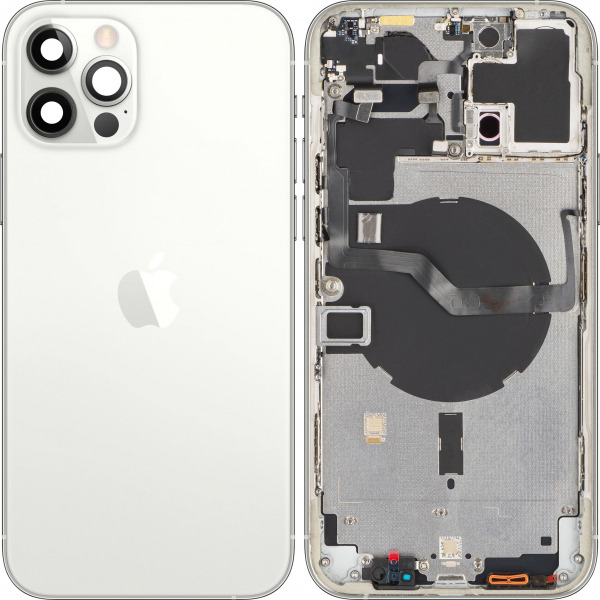 Capac Baterie Apple iPhone 12 Pro Max, Cu Carcasa Mijloc, Argintiu, Swap Premium
