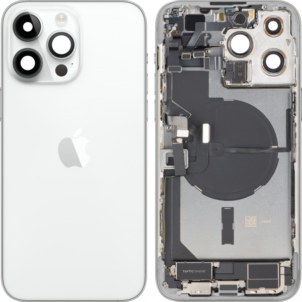 Capac Baterie Apple iPhone 14 Pro Max, Cu Carcasa Mijloc, Full Parts, Argintiu, Swap Premium