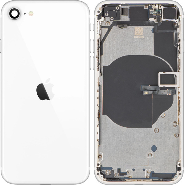 Capac Baterie Apple iPhone SE (2022), Cu Carcasa Mijloc, Alb (Starlight), Swap Premium