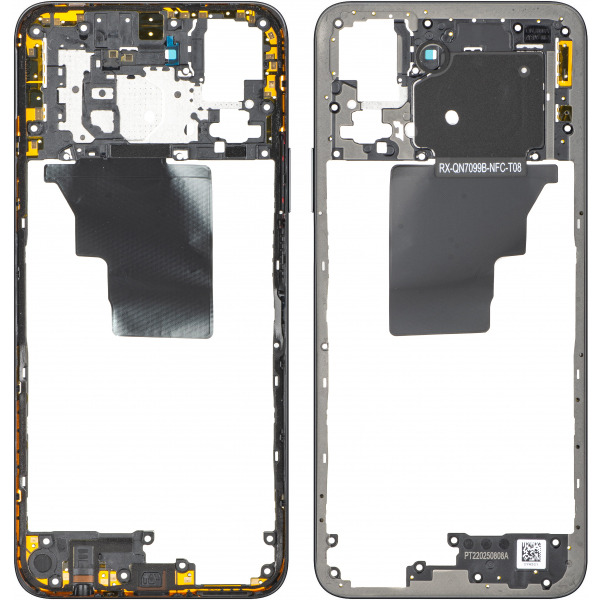 Carcasa Mijloc Honor X7c 5G / 200 Smart, Neagra (Midnight Black), Service Pack 9707ABNA