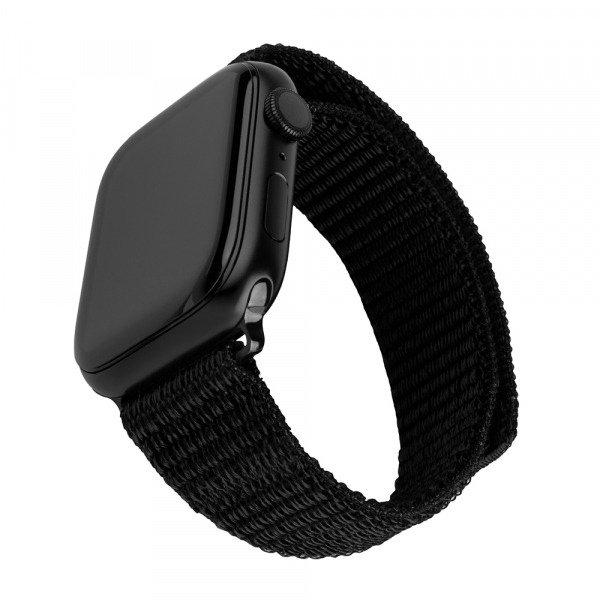 Curea Fixed Nylon Sporty pentru Apple Watch 42mm / 41mm / 40mm / 38mm Series, Neagra