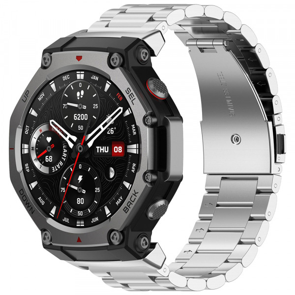 Curea Techsuit W010 pentru Amazfit T-Rex 3, Argintie