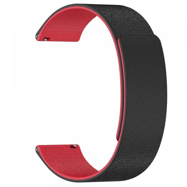 Curea Techsuit W074 pentru Samsung Galaxy Watch Series, 20mm, Neagra Rosie