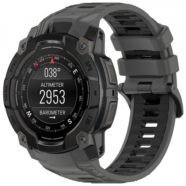 Curea Techsuit W077 pentru Garmin Instinct 3 50mm Solar / Instinct 3 50mm, Gri